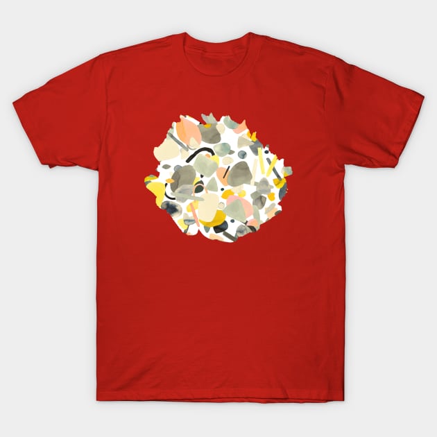 Abstract Organic Geometry Mustard T-Shirt by ninoladesign